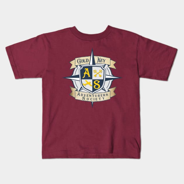 Gold Key Adventurers Society Crest Kids T-Shirt by GoldKeyAdventurersShop